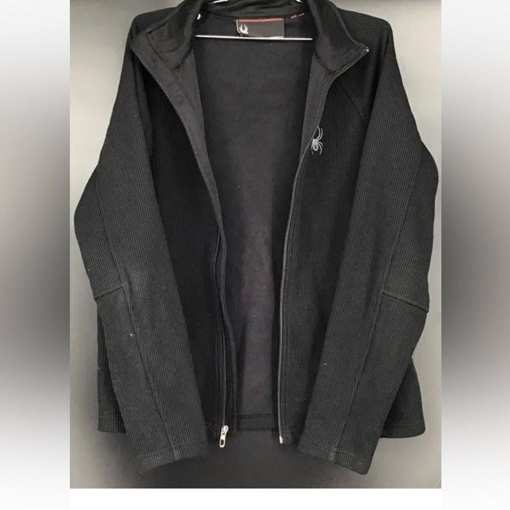 Spyder Men's Jacket Coat Black Medium Full Zip Jacket - Picture 2 of 4